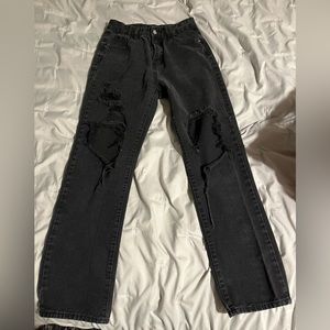Shien black ripped jeans